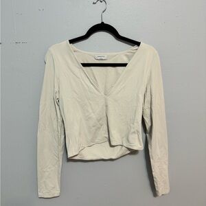 Babaton Cream Contour Crop Blouse